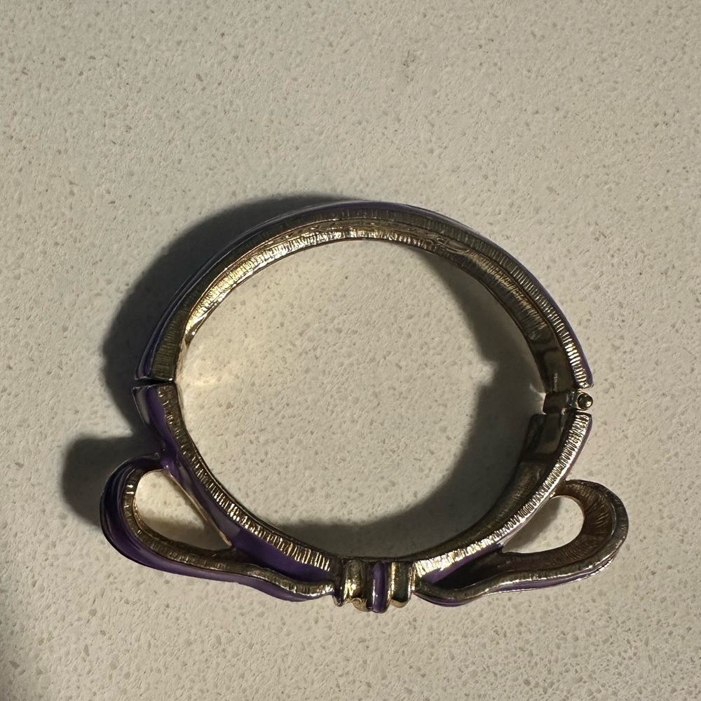 Purple and gold Magnetic Clasp Vintage bow bracelet